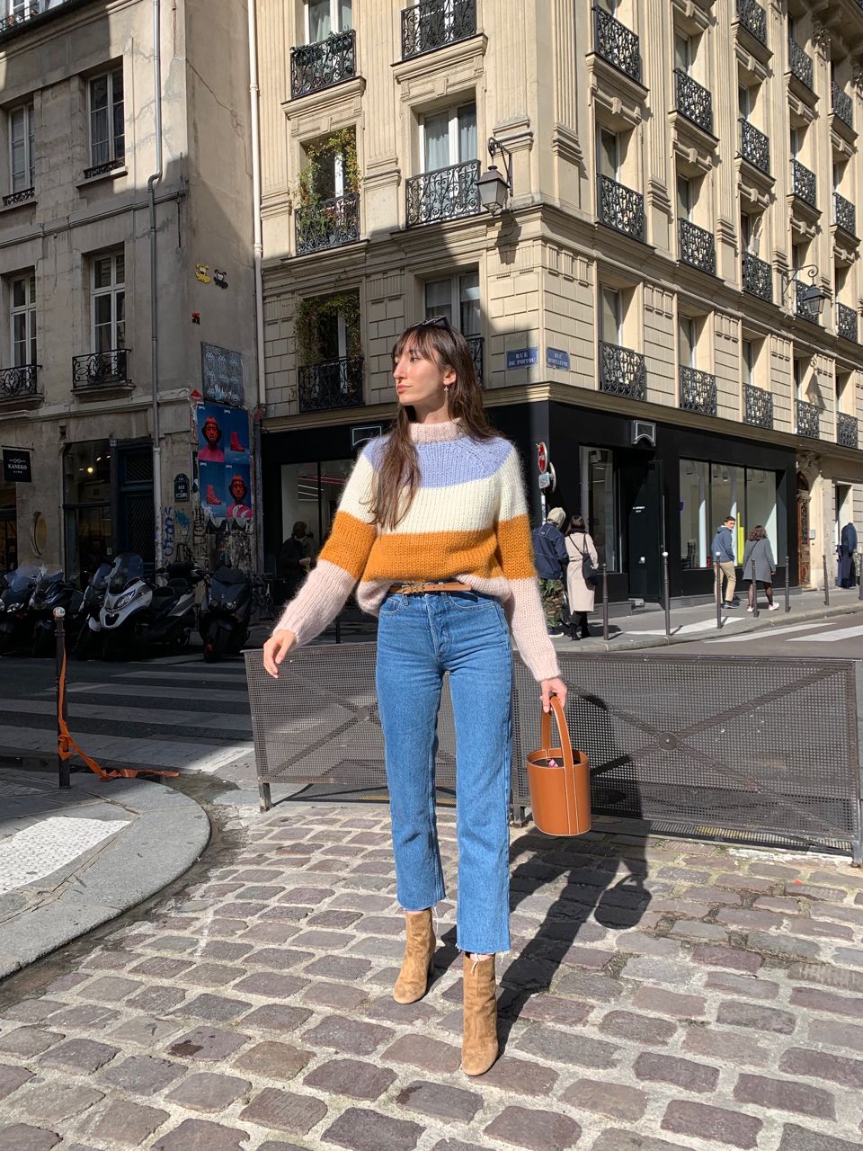 Early Fall Parisian Looks - Samsoe Samsoe Sweater and Rouje Jeans