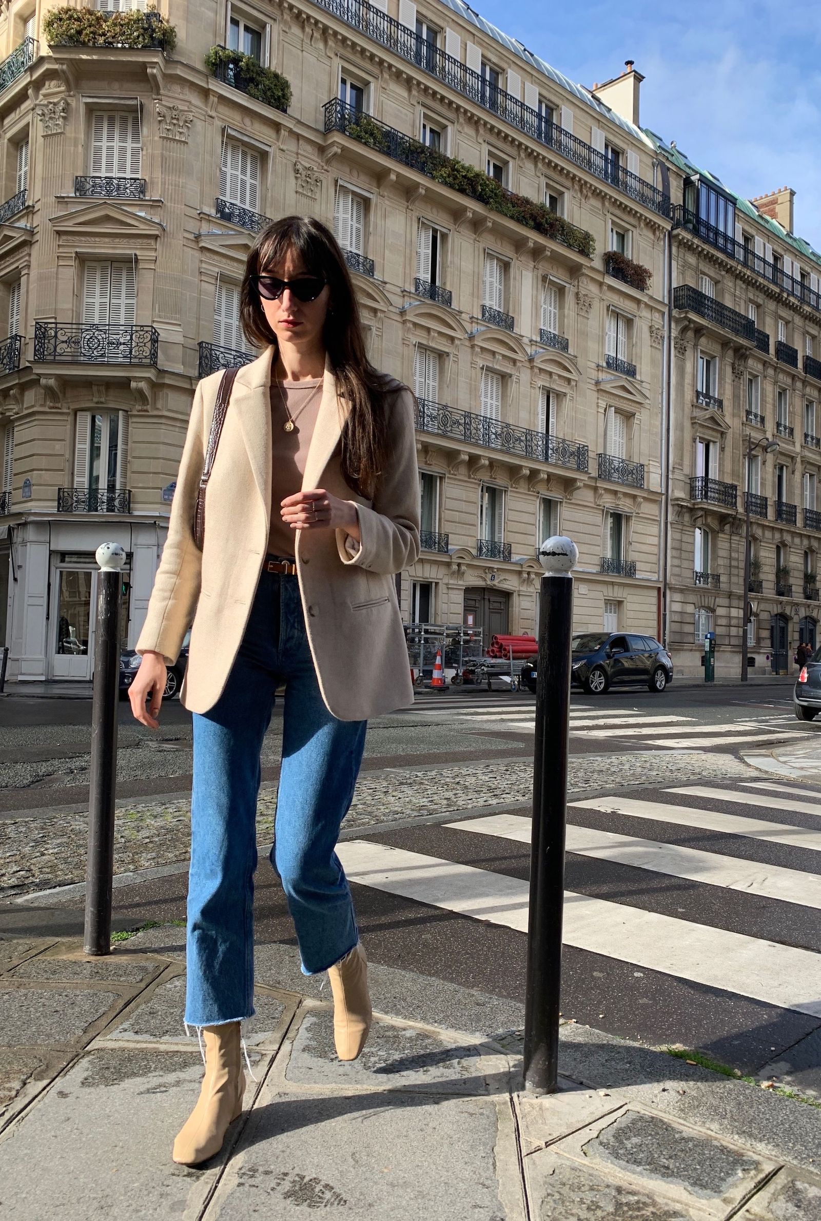 Rouje Jacques Blazer and Lara Boots on Victoria Petersen in Paris, France