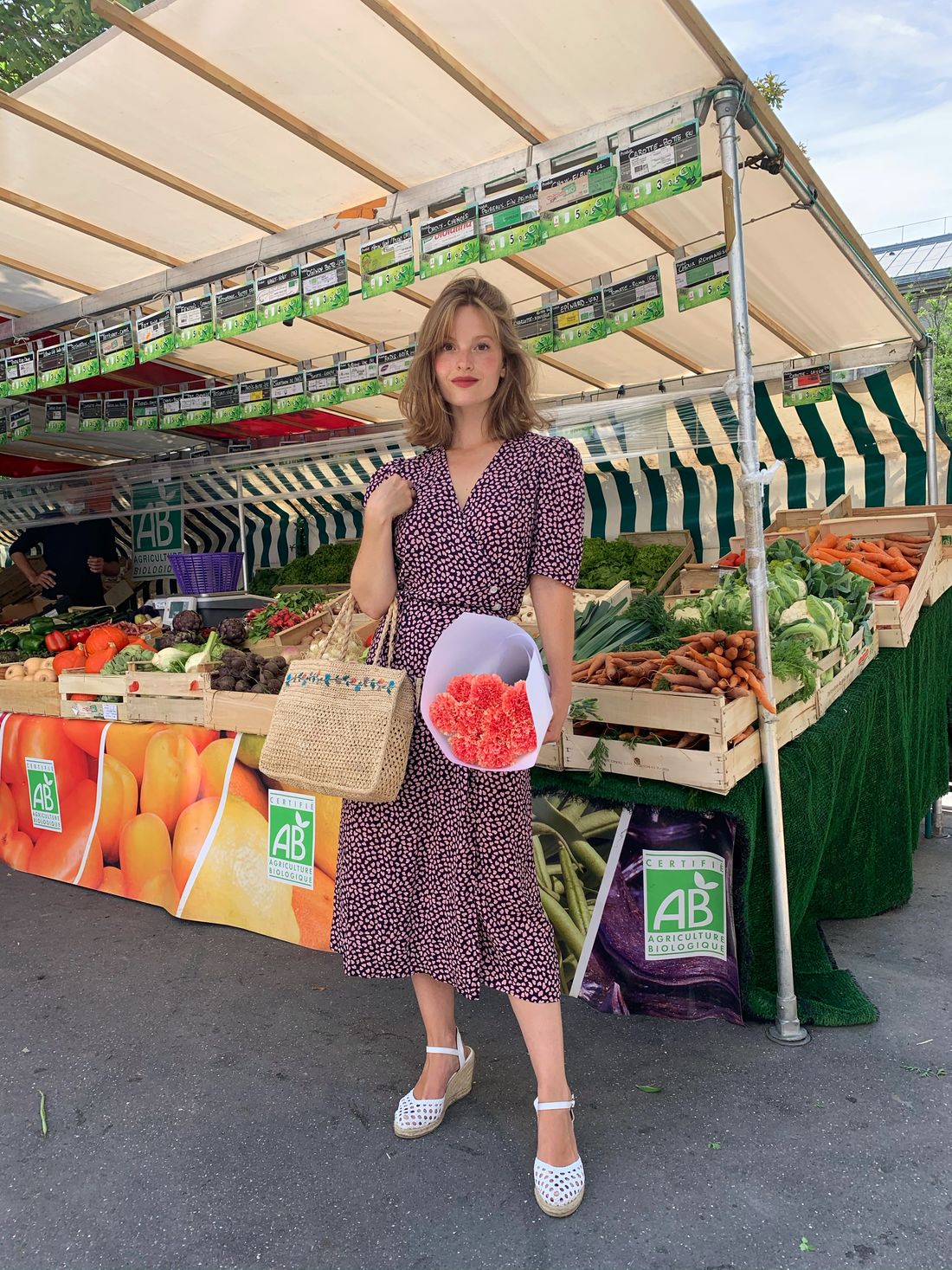 Camille Yolaine at the Marché Anvers in Paris