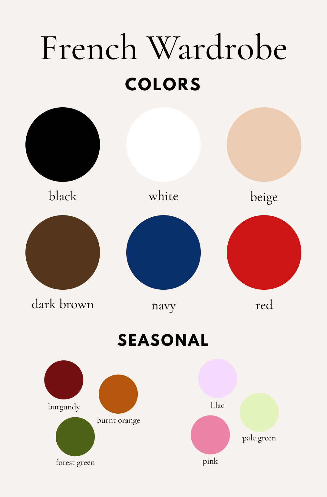 French Wardrobe Colors