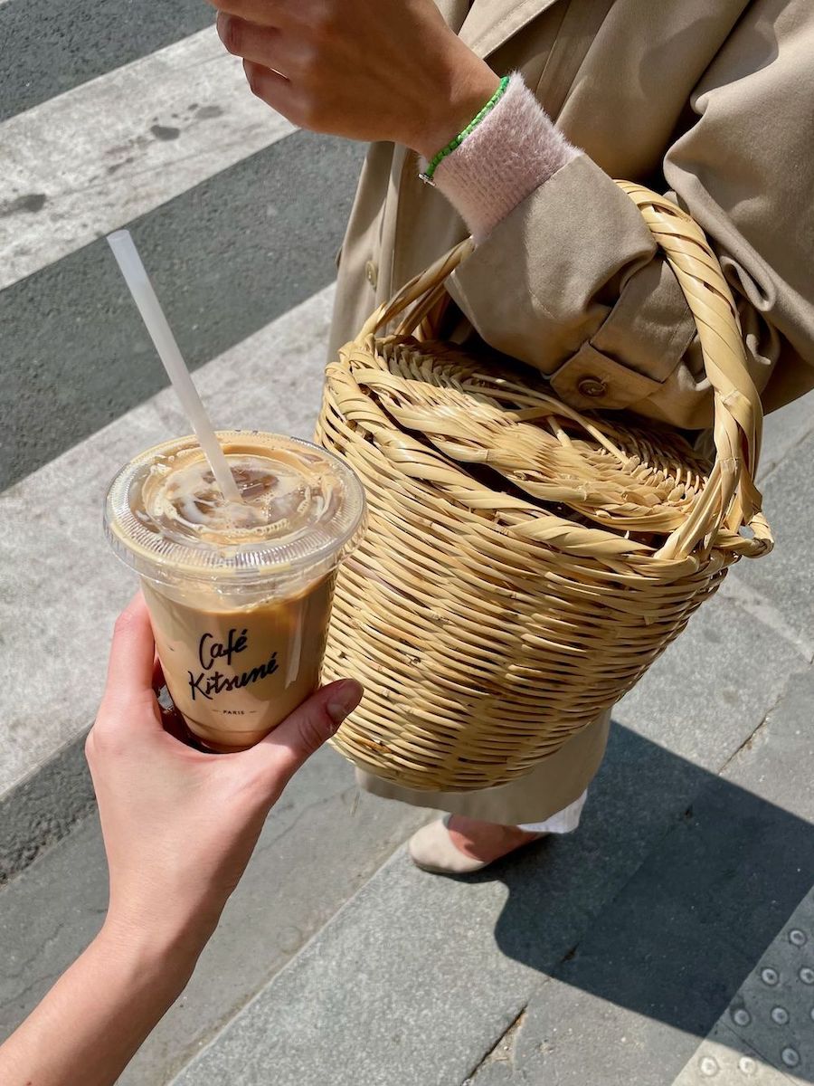 Jane Birkin Wicker Basket Bags in Paris for French girl style in spring