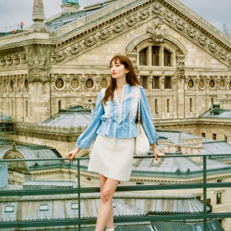 French Printed Skirt (L)