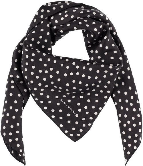 French Silk Scarves Saint Laurent polka dot scarf