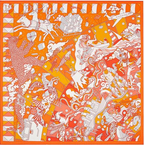 Hermes orange carre scarf