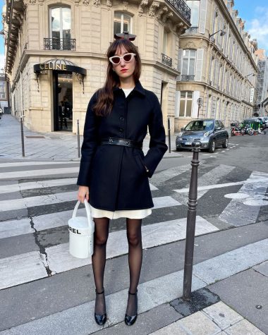 Courreges Raglan Coat Black for winter