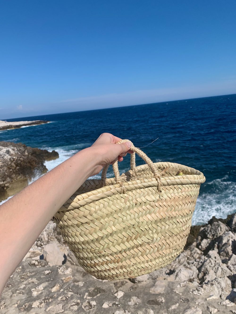 French Straw Market Basket Tote Bags