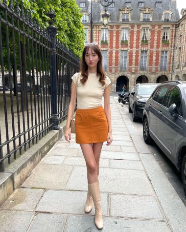 Orange mini skirt season_IMG_3759