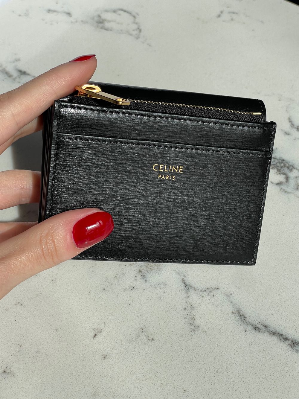 Celine Compact Wallet with Coin Triomphe